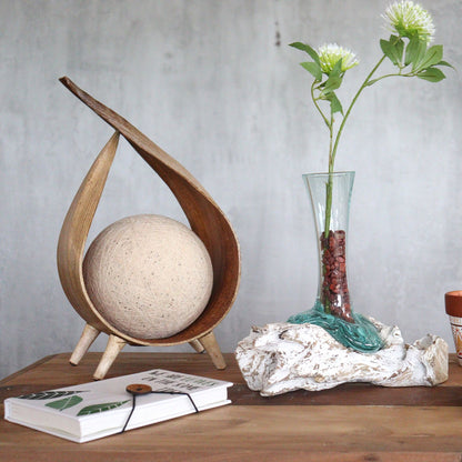 Medium Molten Glass Vase on Whitewashed Wood product image 7, showing the distinctive design and materials