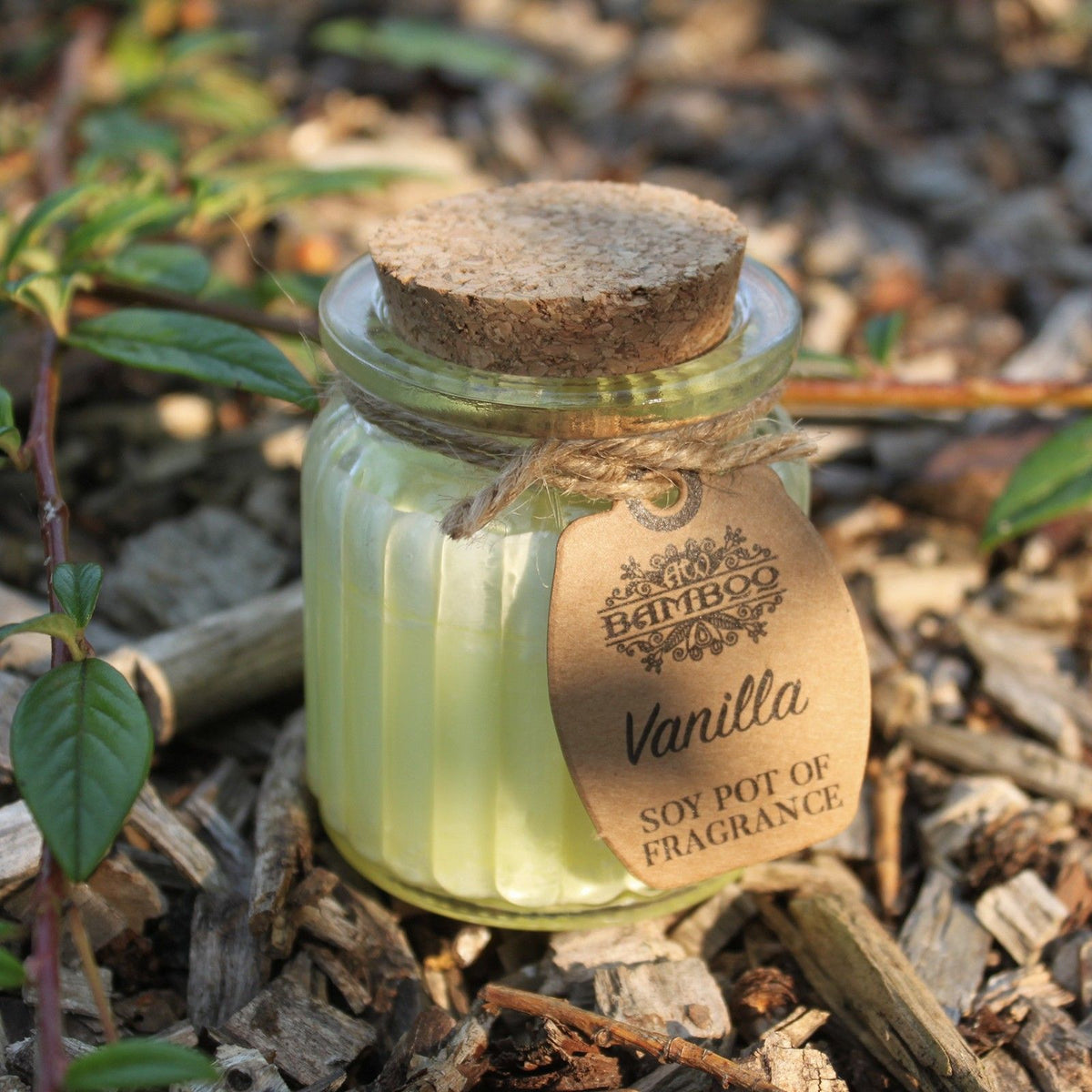 Vanilla Scented Soy Wax Pot Candle, showing the distinctive design – scented soy candle product image 2