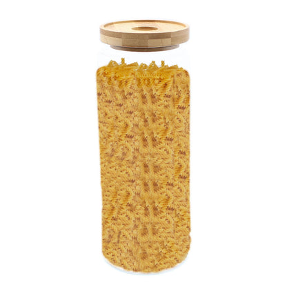 Glass Storage Jar with Bamboo Lid – 20cm product image 2, showing the distinctive design and materials