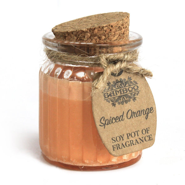 Spiced Orange Scented Soy Wax Pot Candle, showing the distinctive design – scented soy candle product image 1