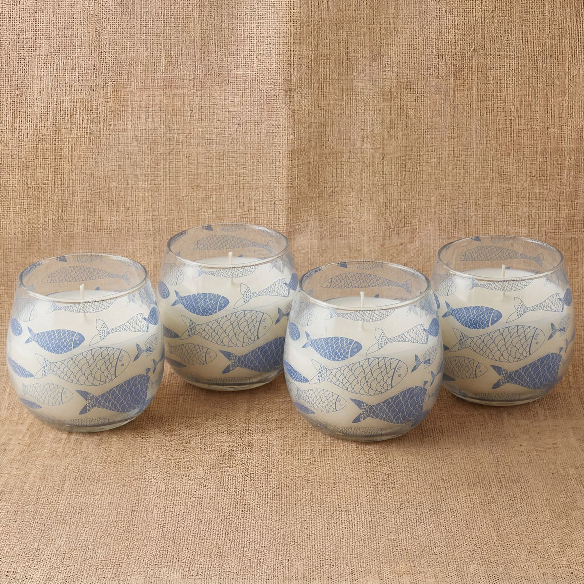 Small Decorative Glass Jar Candle – Seabreeze product image 5, showing the distinctive design and materials
