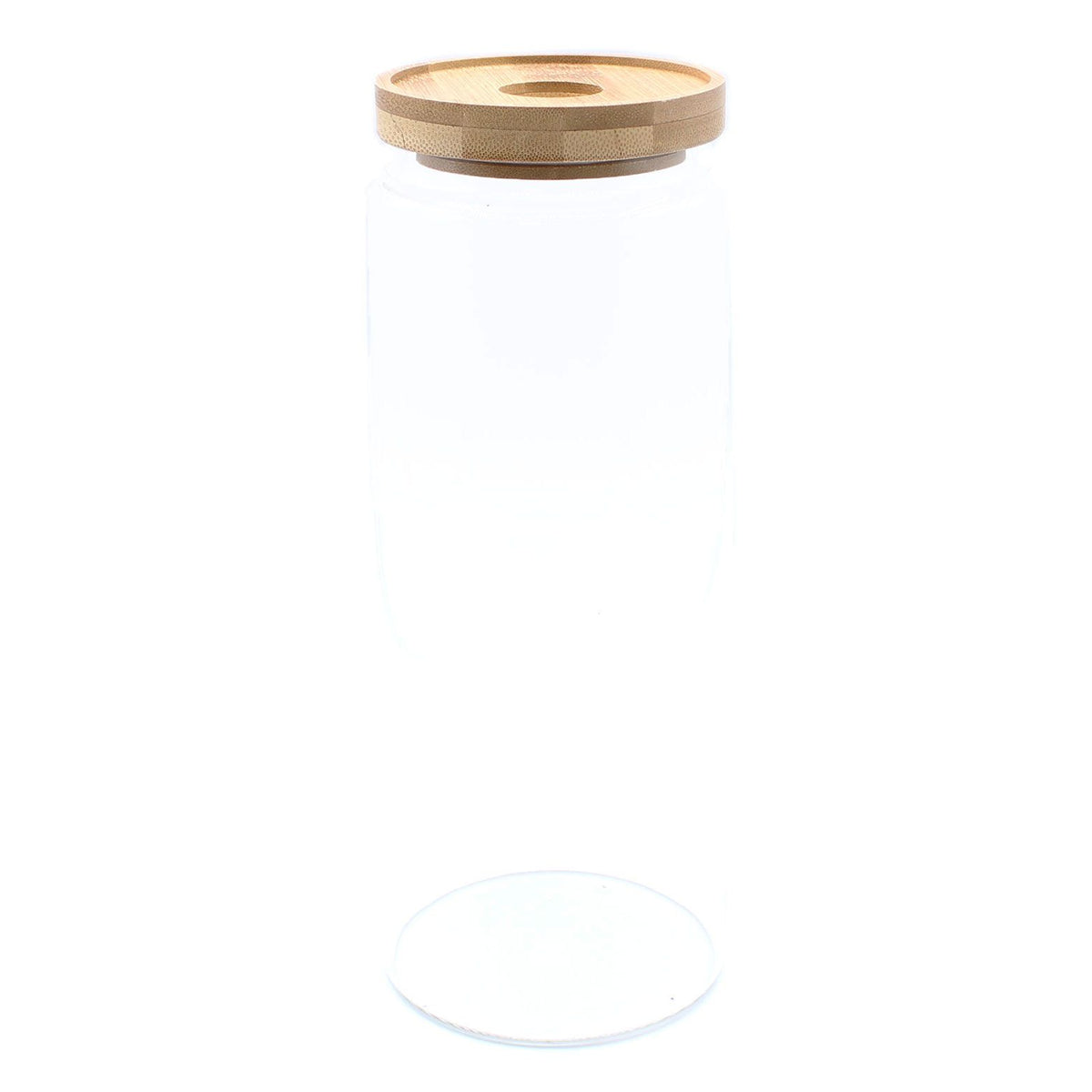 Glass Storage Jar with Bamboo Lid – 25cm product image 1, showing the distinctive design and materials
