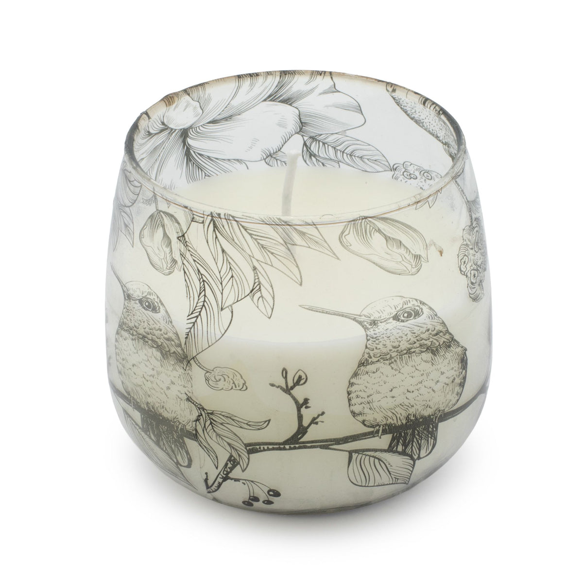 Medium Decorative Glass Jar Candle – Drawn by Flame product image 1, showing the distinctive design and materials