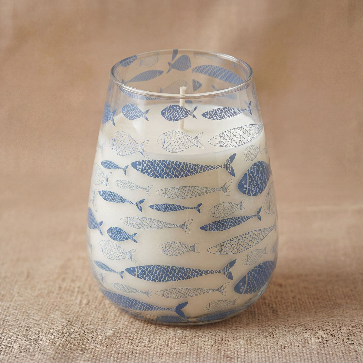 Tall Decorative Glass Jar Candle – Seabreeze product image 4, showing the distinctive design and materials