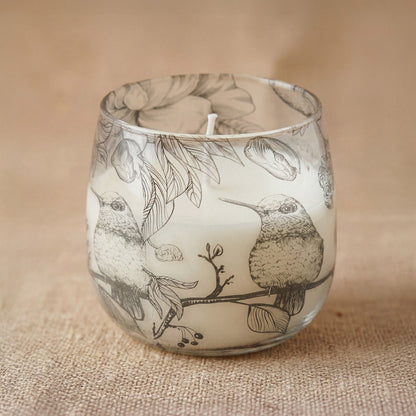 Medium Decorative Glass Jar Candle – Drawn by Flame product image 3, showing the distinctive design and materials