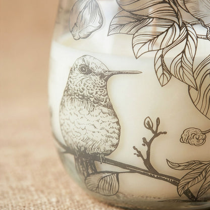 Medium Decorative Glass Jar Candle – Drawn by Flame product image 4, showing the distinctive design and materials