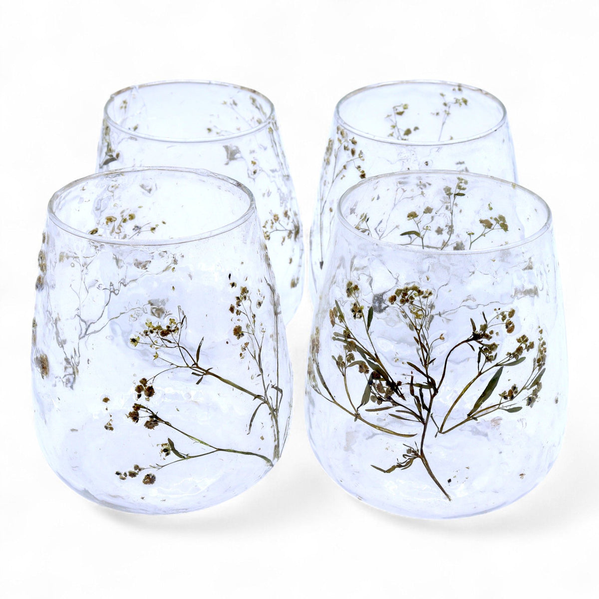 Margarita Botanical Recycled Glass Candle Holder – 12x11cm product image 2, showing the distinctive design and materials