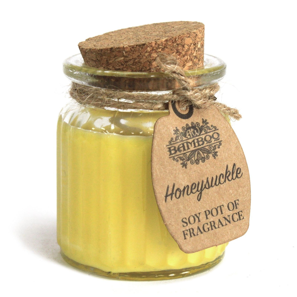 Honeysuckle Scented Soy Wax Pot Candle, showing the distinctive design – scented soy candle product image 3