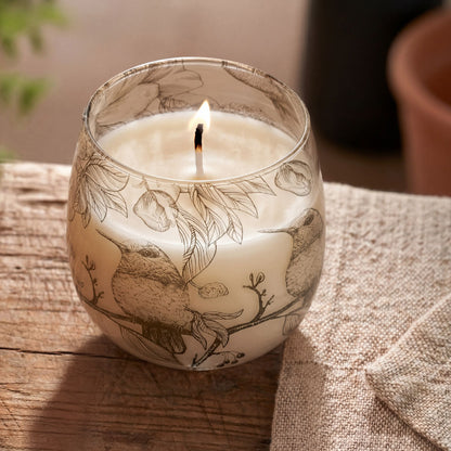 Medium Decorative Glass Jar Candle – Drawn by Flame product image 5, showing the distinctive design and materials