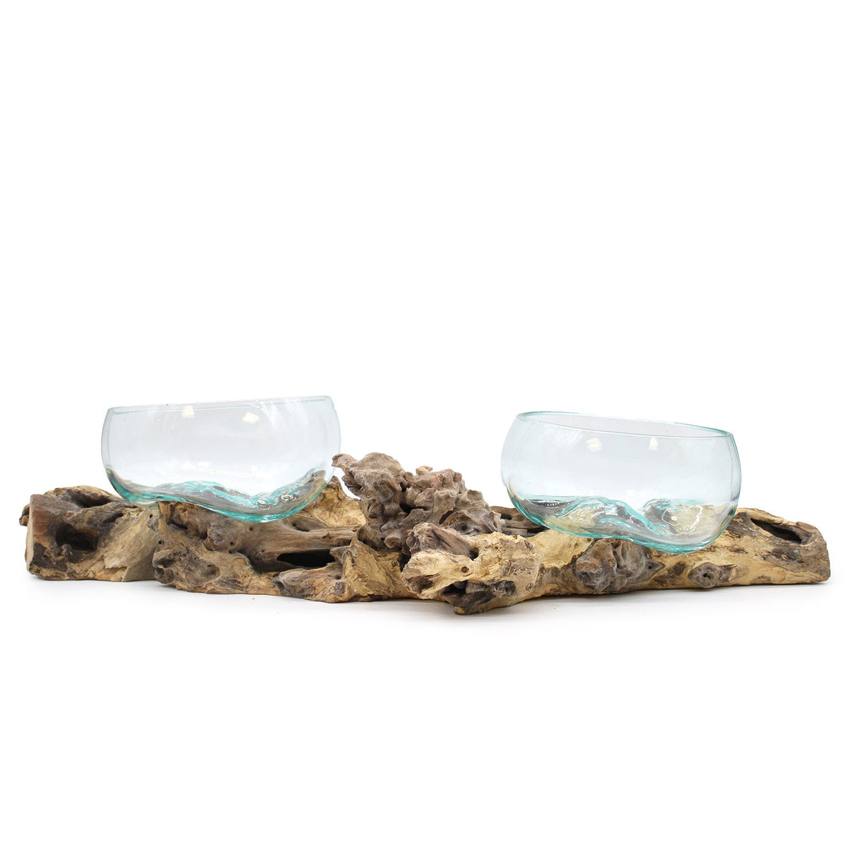 Grand Molten Glass and Wood Statement Sculpture (70cm), Handblown, showing the distinctive design – molten glass home decor product image 5