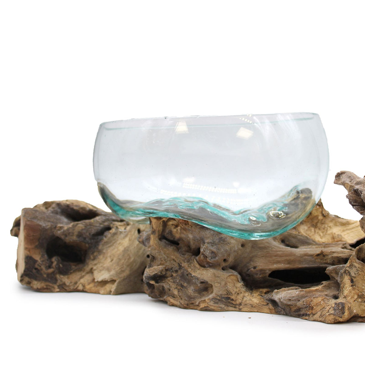 Grand Molten Glass and Wood Statement Sculpture (70cm), Handblown, showing the distinctive design – molten glass home decor product image 4