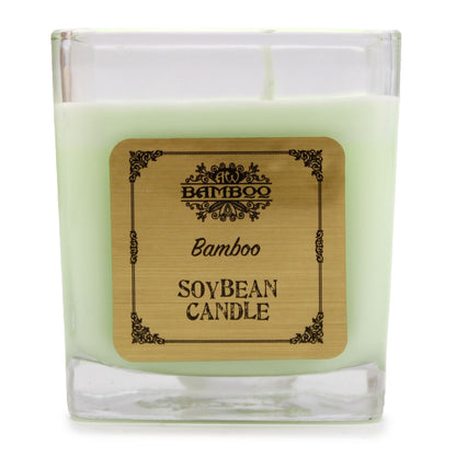 Soy Wax Jar Candle, Bamboo, showing the distinctive design – soy wax candle product image 2