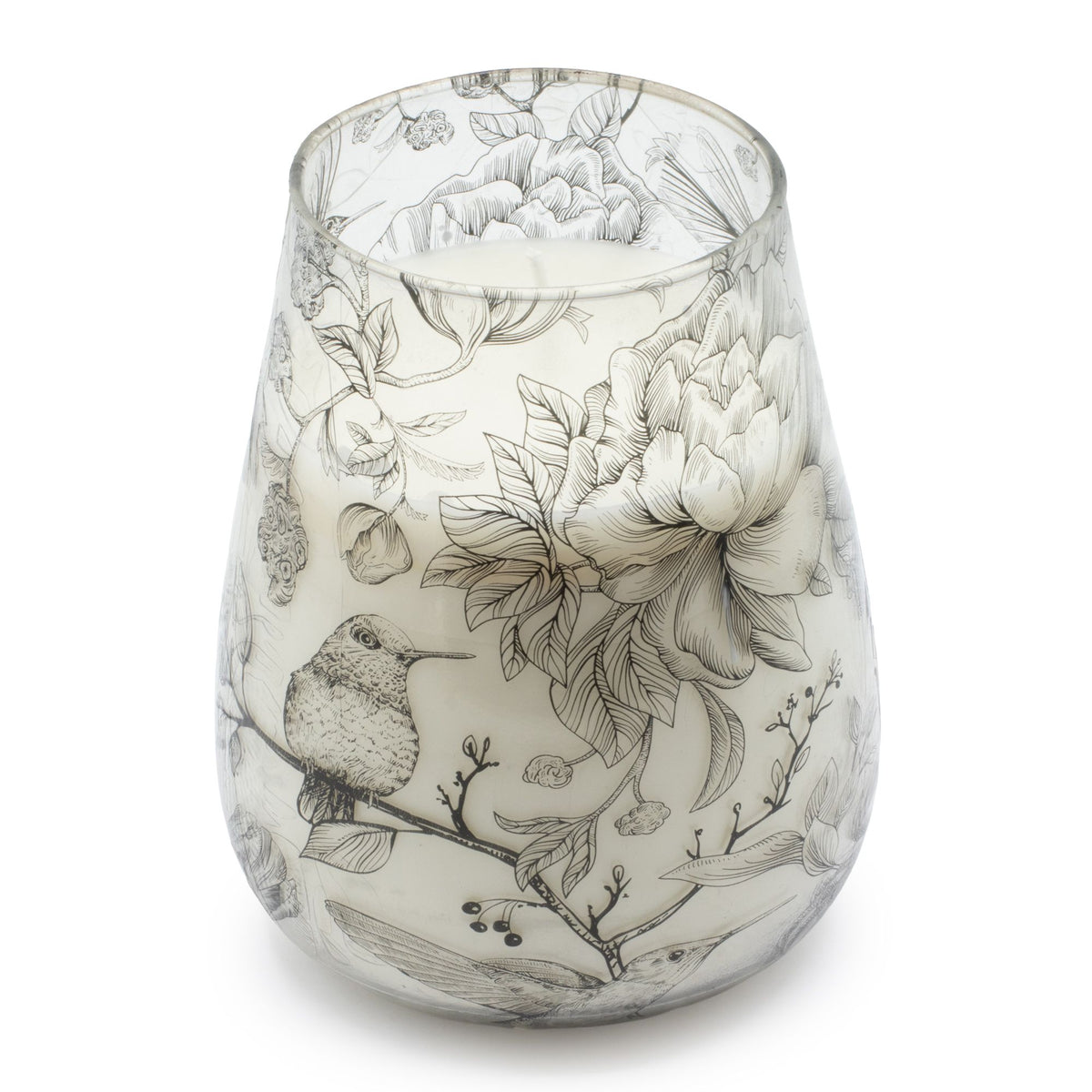 Tall Decorative Glass Jar Candle – Drawn by Flame product image 1, showing the distinctive design and materials