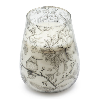 Tall Decorative Glass Jar Candle – Drawn by Flame product image 1, showing the distinctive design and materials