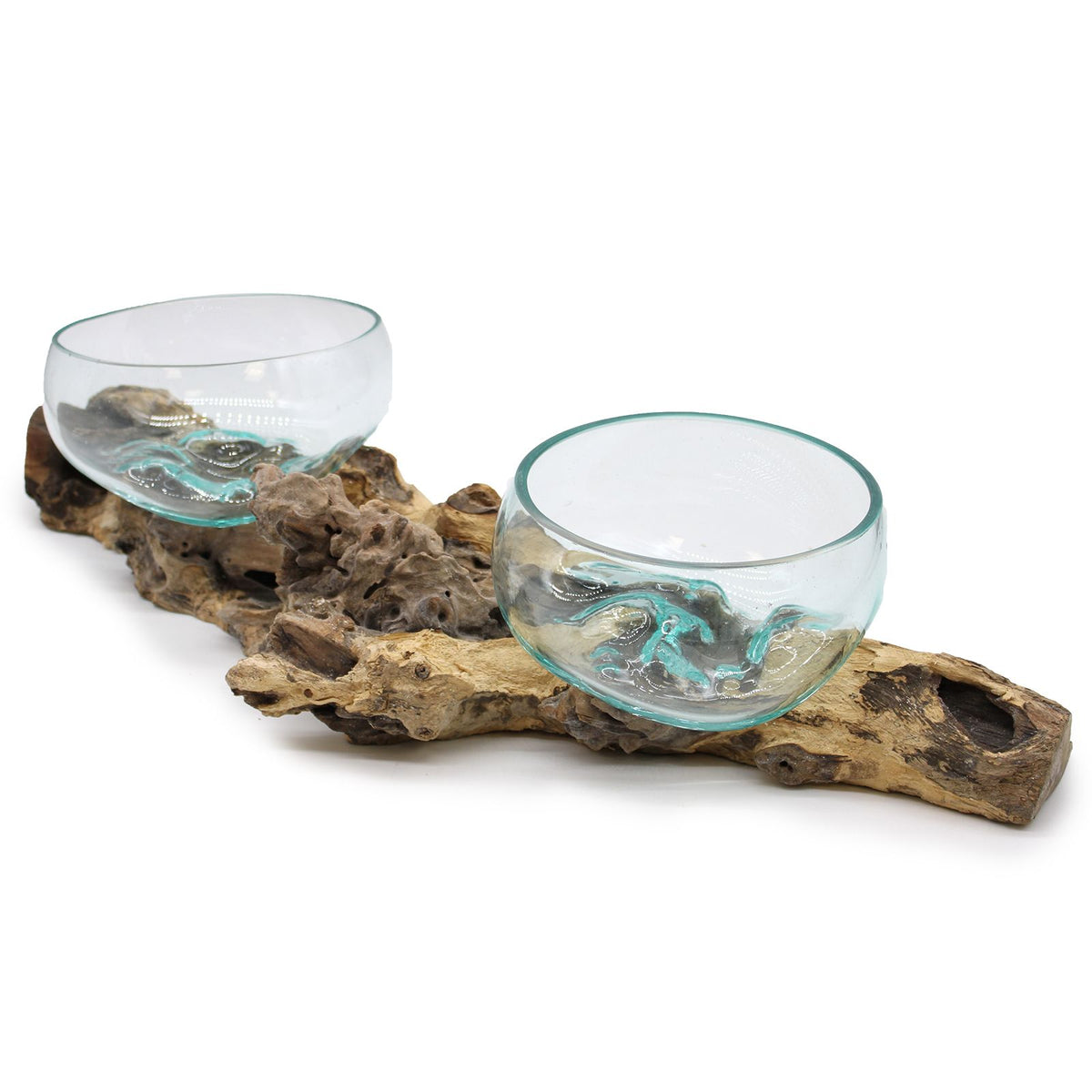 Grand Molten Glass and Wood Statement Sculpture (70cm), Handblown, showing the distinctive design – molten glass home decor product image 6
