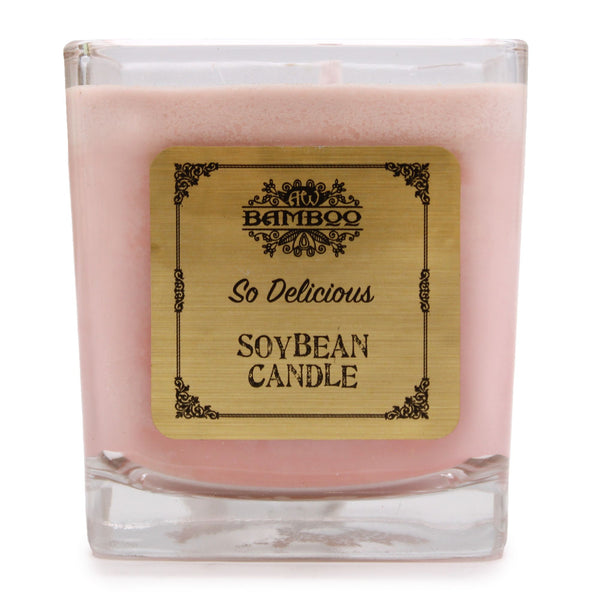 Soy Wax Jar Candle, So Delicious, showing the distinctive design – soy wax candle product image 1