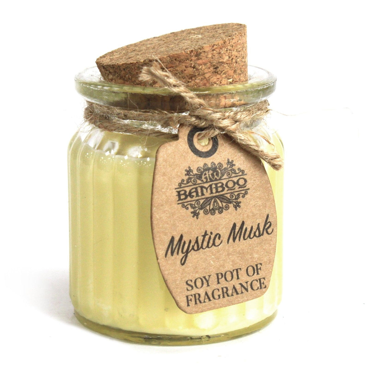 Mystic Musk Scented Soy Wax Pot Candle, showing the distinctive design – scented soy candle product image 4