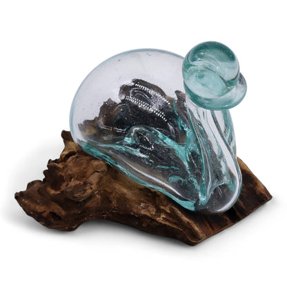 Molten Glass Duck Decanter on Wood with Stopper 19cm, showing the distinctive design – molten glass home decor product image 2