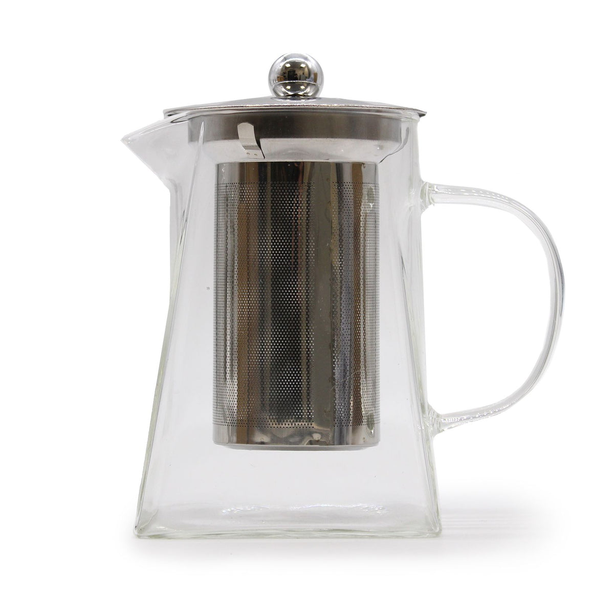 Glass Infuser Teapot, Tower Shape, 750ml, showing the distinctive design – glass infuser teapot product image 2