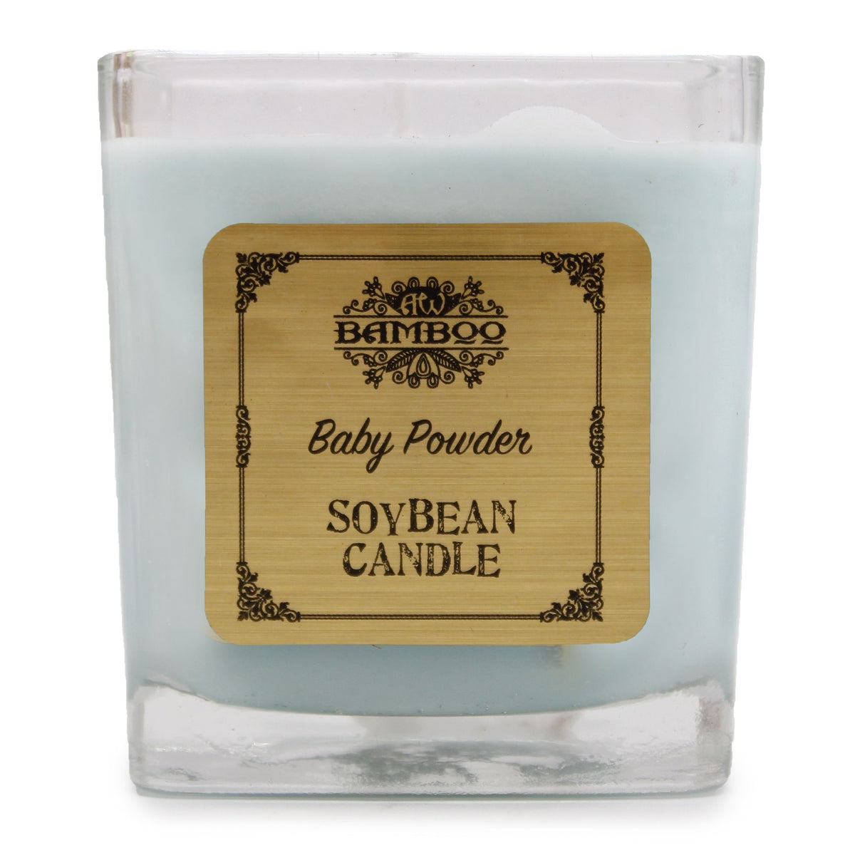 Soy Wax Jar Candle, Baby Powder, showing the distinctive design – soy wax candle product image 1
