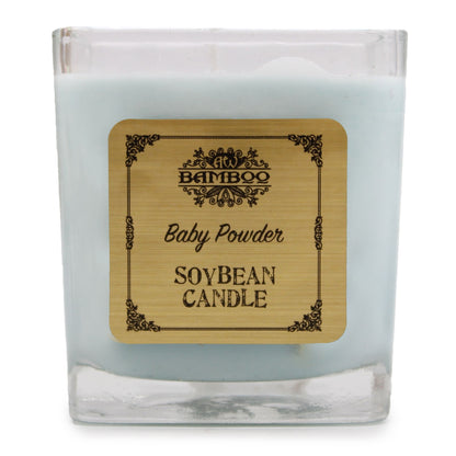 Soy Wax Jar Candle, Baby Powder, showing the distinctive design – soy wax candle product image 1