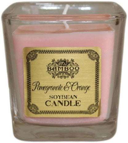 Soy Wax Jar Candle, Pomegranate and Orange, showing the distinctive design – soy wax candle product image 13