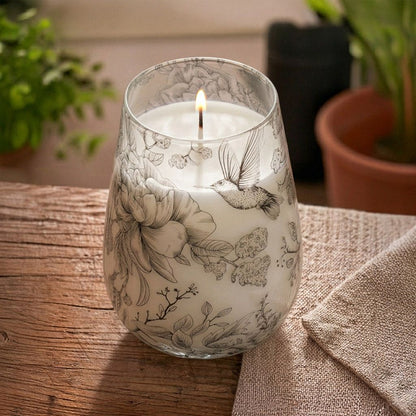 Tall Decorative Glass Jar Candle – Drawn by Flame product image 4, showing the distinctive design and materials