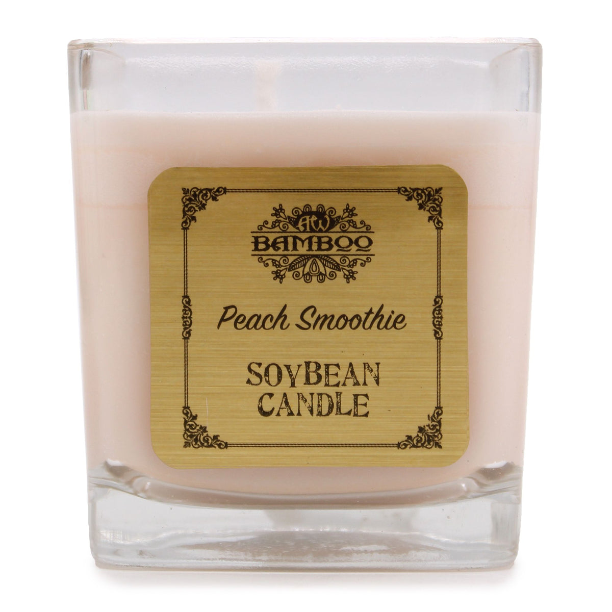 Soy Wax Jar Candle, Peach Smoothie, showing the distinctive design – soy wax candle product image 1