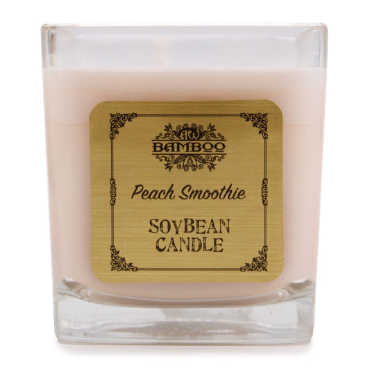 Soy Wax Jar Candle, Peach Smoothie, showing the distinctive design – soy wax candle product image 1