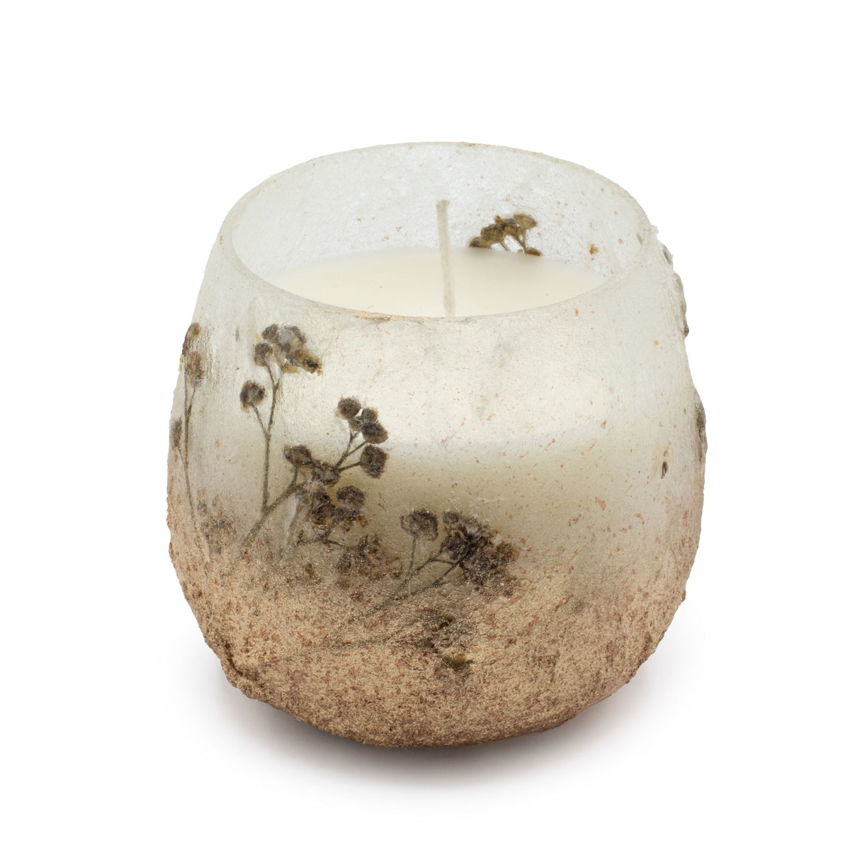 Small Decorative Glass Jar Candle – Wildlight Woods product image 1, showing the distinctive design and materials