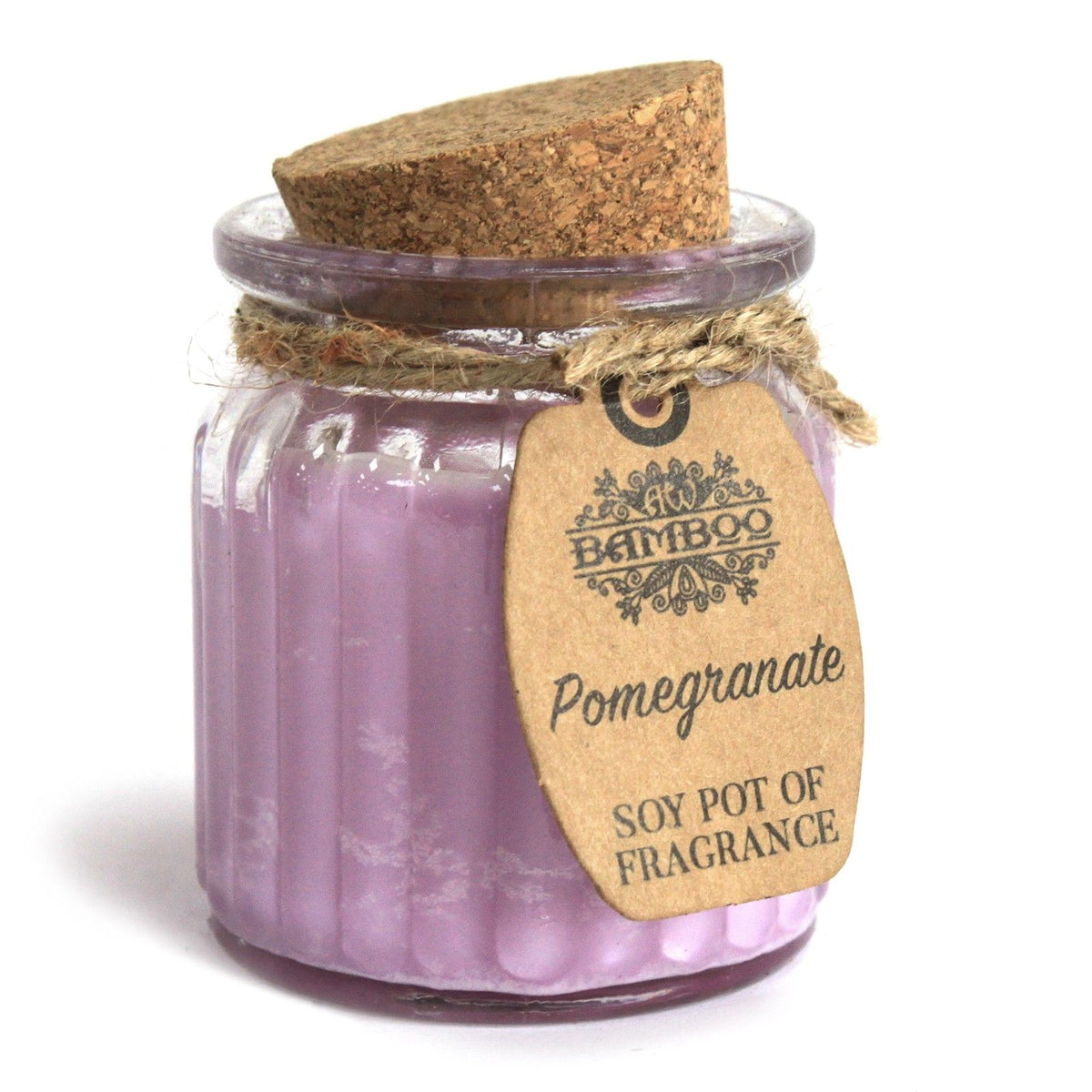 Pomegranate Scented Soy Wax Pot Candle, showing the distinctive design – scented soy candle product image 3