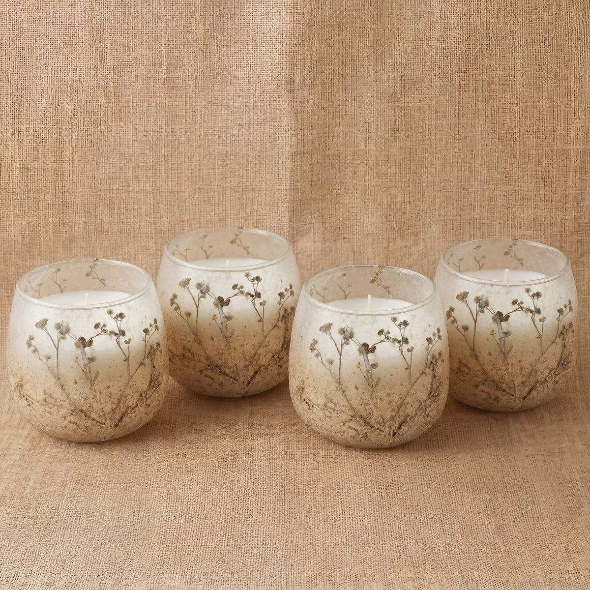Small Decorative Glass Jar Candle – Wildlight Woods product image 3, showing the distinctive design and materials