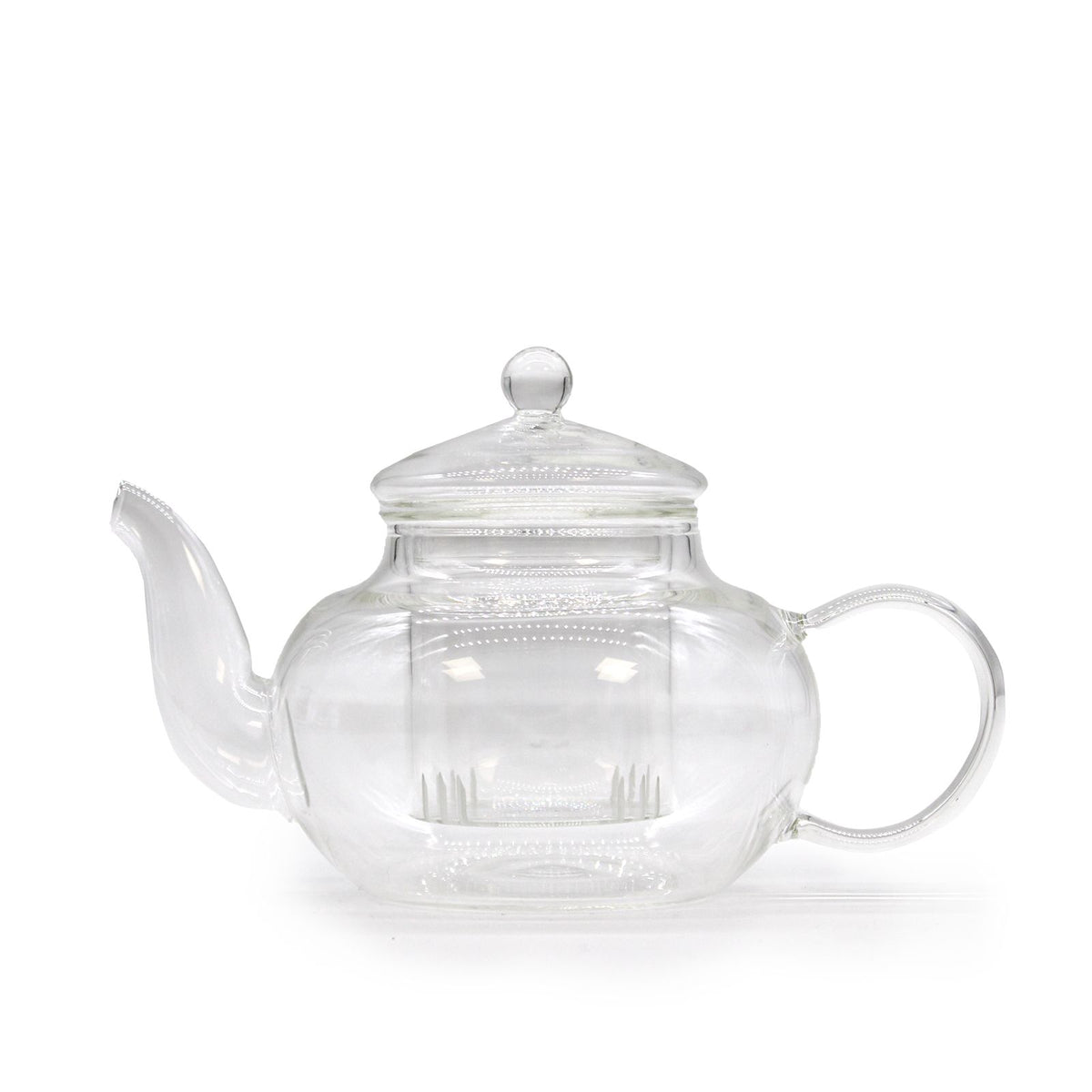 Glass Infuser Teapot, Round Pearl, 400ml, showing the distinctive design – glass infuser teapot product image 2