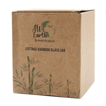 Glass Storage Jar with Bamboo Lid – 10cm product image 3, showing the distinctive design and materials