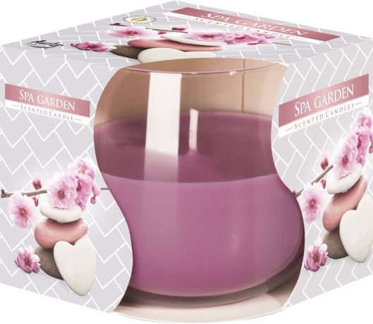 Scented Glass Jar Candle, Garden SPA, showing the distinctive design – scented candle product image 1