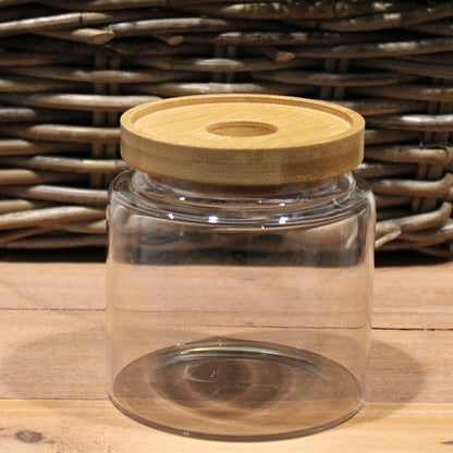 Glass Storage Jar with Bamboo Lid – 10cm product image 7, showing the distinctive design and materials