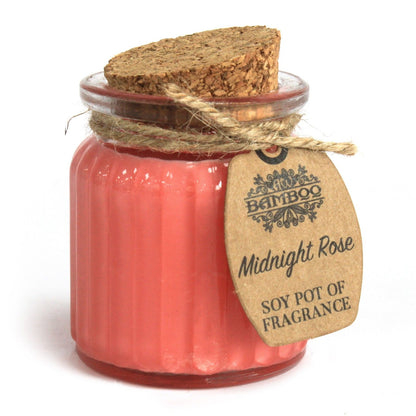 Midnight Rose Scented Soy Wax Pot Candle, showing the distinctive design – scented soy candle product image 2