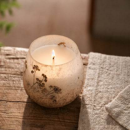 Small Decorative Glass Jar Candle – Wildlight Woods product image 6, showing the distinctive design and materials