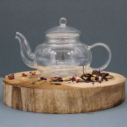 Glass Infuser Teapot, Round Pearl, 400ml, showing the distinctive design – glass infuser teapot product image 5