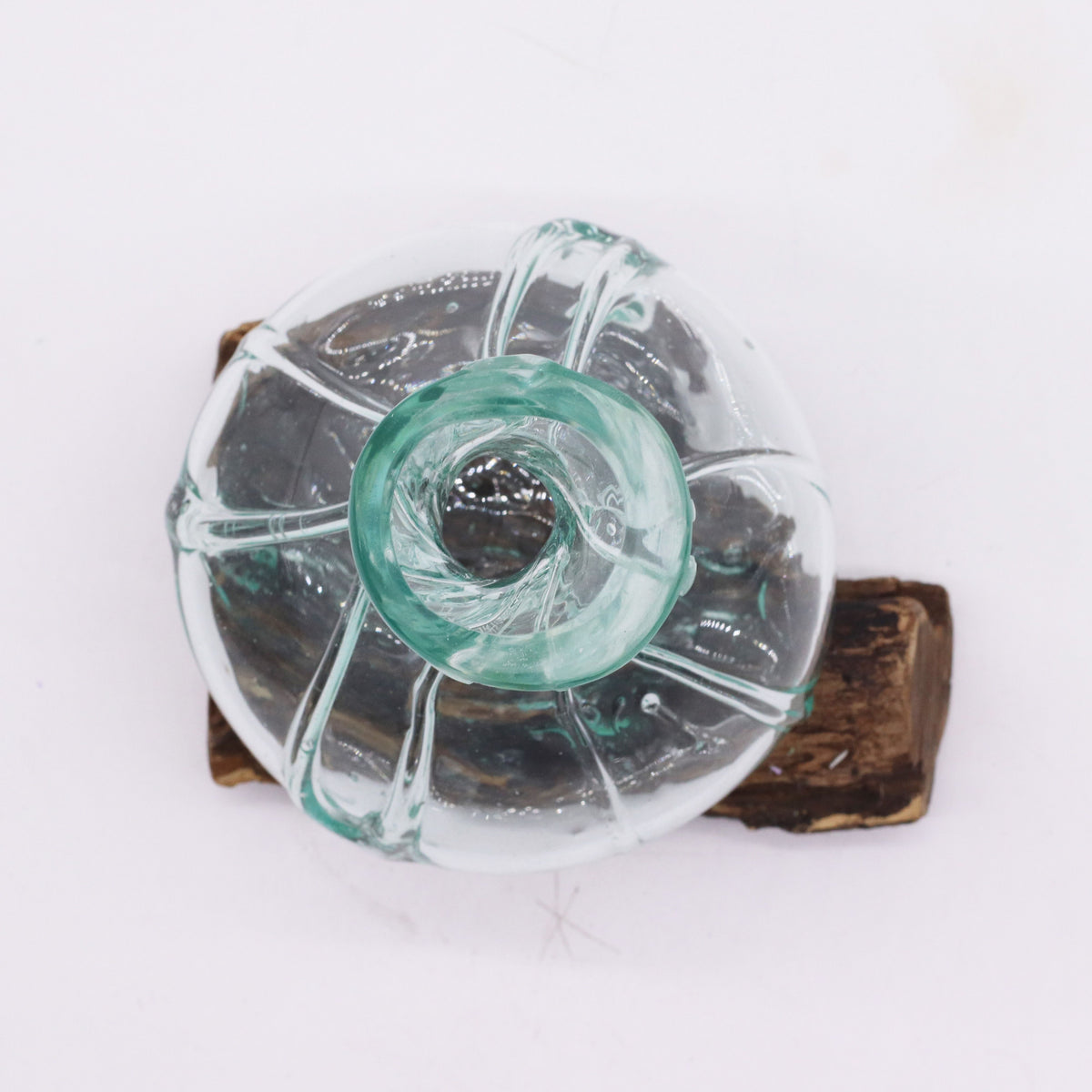 Molten Glass Fancy Mini Decanter on Wood 24cm, showing the distinctive design – molten glass home decor product image 6