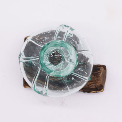 Molten Glass Fancy Mini Decanter on Wood 24cm, showing the distinctive design – molten glass home decor product image 6