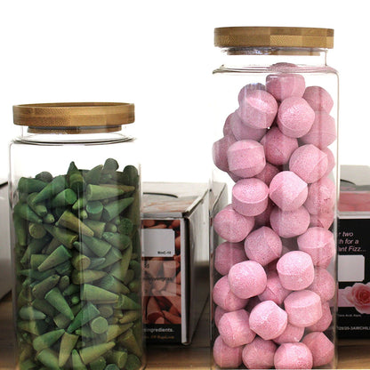 Glass Storage Jar with Bamboo Lid – 20cm product image 4, showing the distinctive design and materials